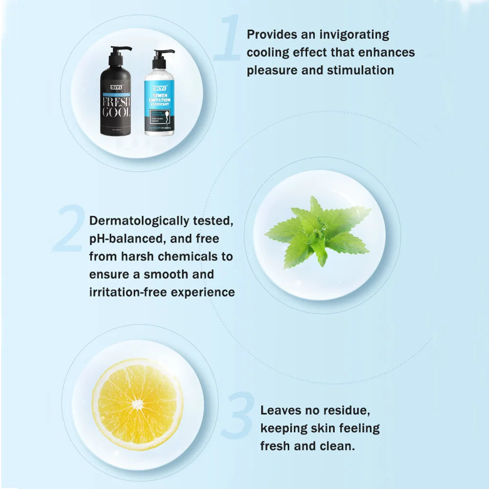 SiYi Water-Based Lubricants, Semen Imitation & Fresh Cool (120mL, 300mL, & Combo Packs)