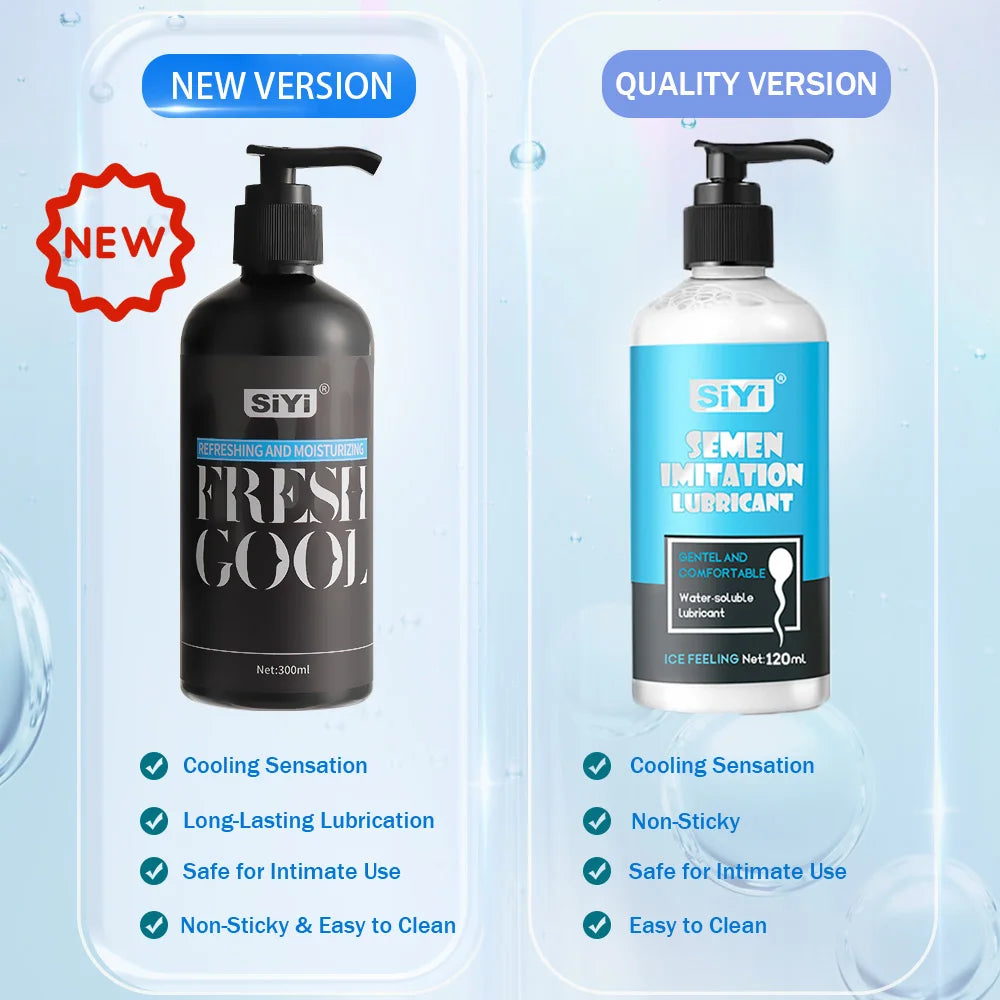 SiYi Water-Based Lubricants, Semen Imitation & Fresh Cool (120mL, 300mL, & Combo Packs)