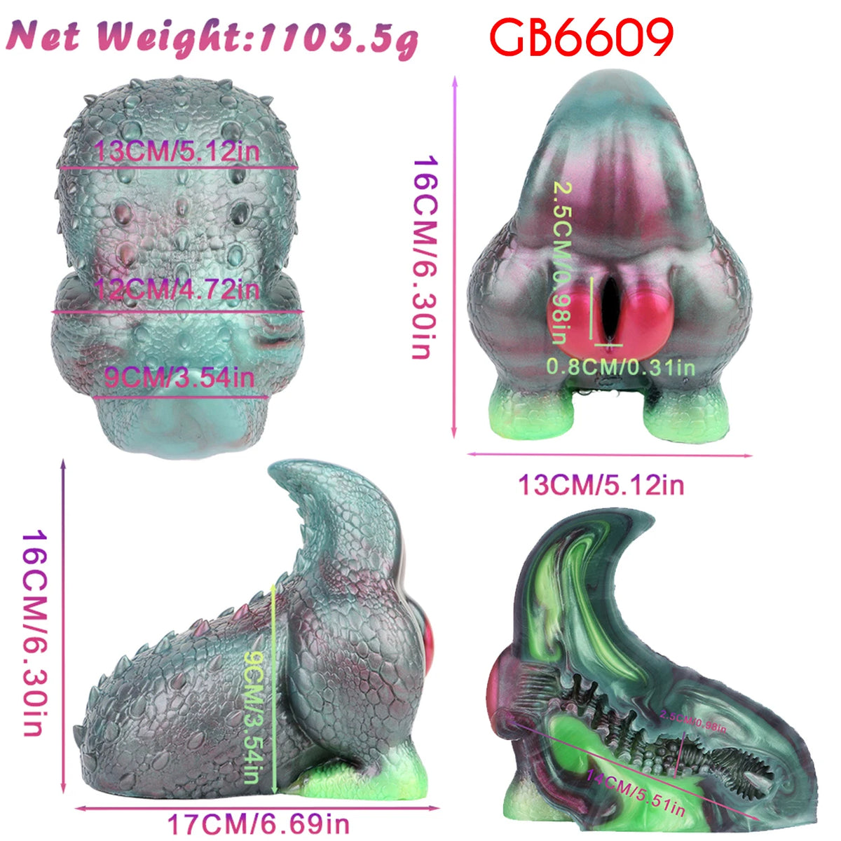 GEEBA Fantasy Monster Dildo 2 in 1 Male Masturbator Futa Dragon Pocket Pussy Onahole Artificial Vagina Anal Plug Sex Toy for Men