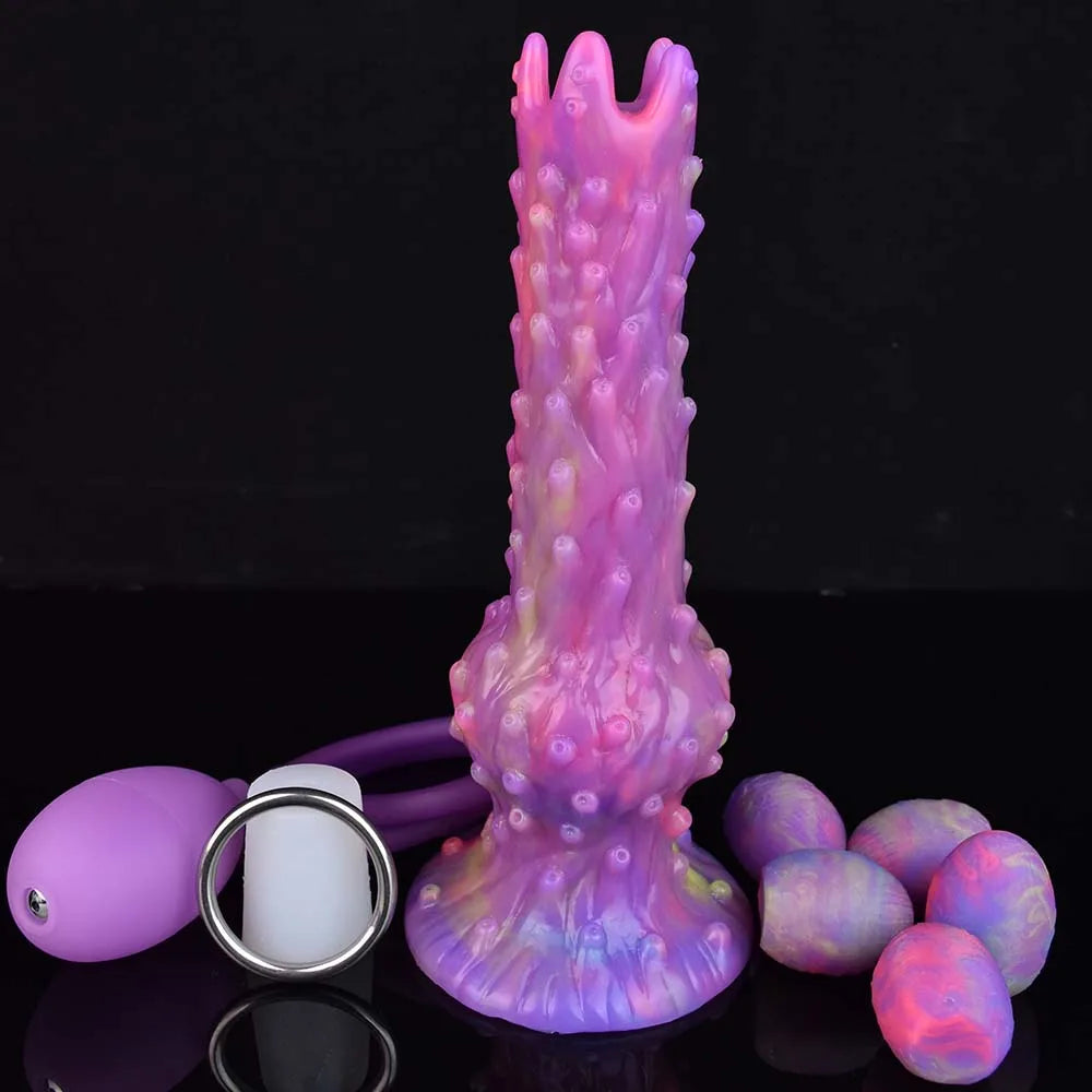 YOCY Inflatable Ovipositor DIY Vaginal Butt Balls Pneumatic Egg Laying Anal Plug Silicone Knot Dildo Female Masturbator Sex Toys