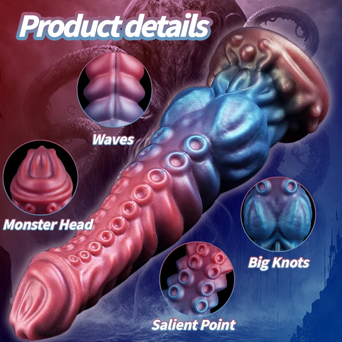 S/M/L Tentacle Anal Dildo Thick Silicone Monster Dildo Huge Penis Fake Dick Alien Dildo With Suction Cup Sex Toys For Women Men