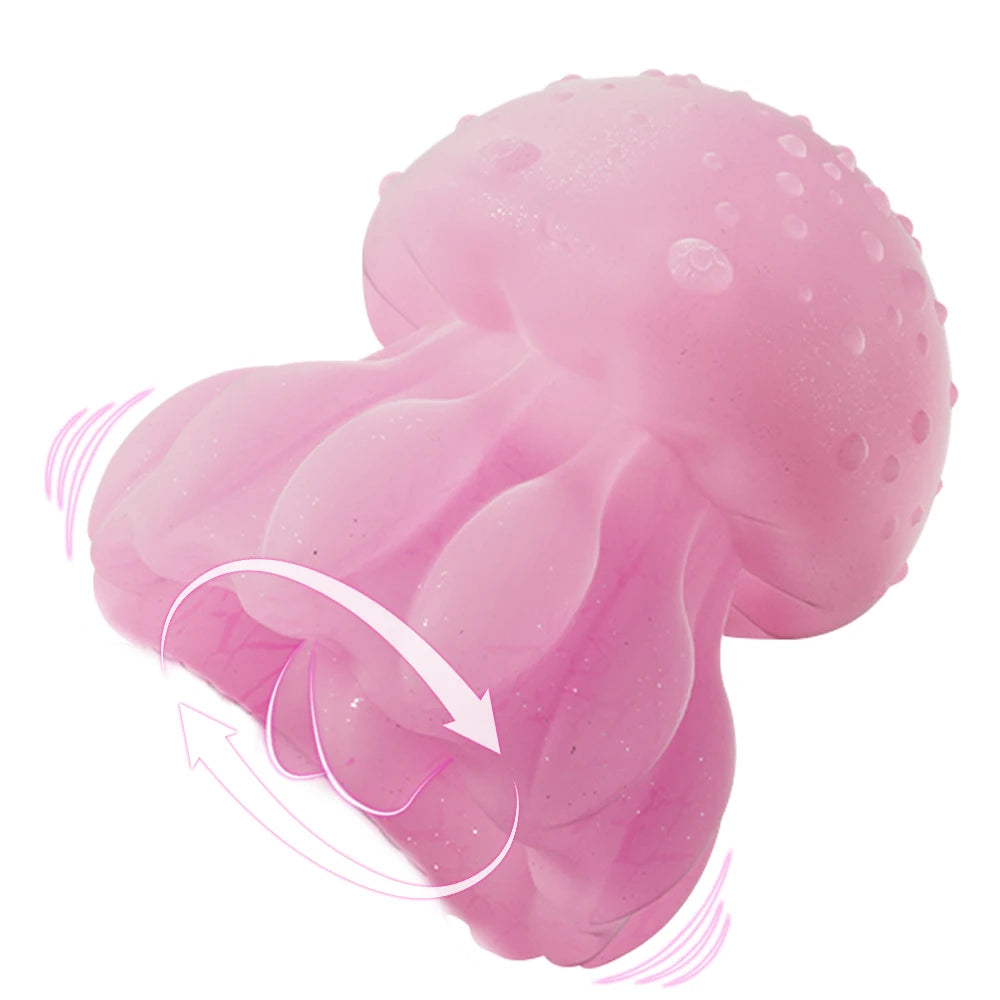 Tongue Licking Vibrator 10 Modes Vibration LED Rainbow Color Jellyfish Vibrator Nipple Clitoral Stimulator Sex Toy for Adults 18