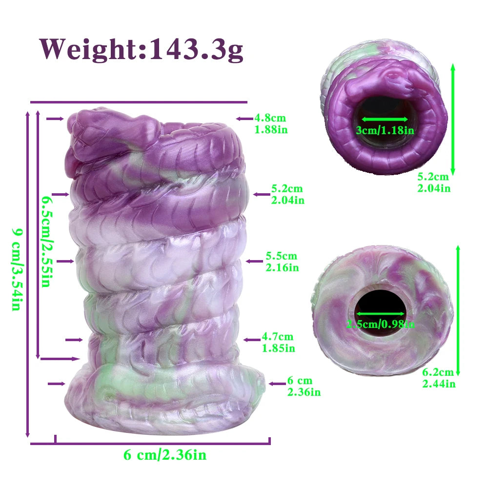 GEEBA Fantasy Multi Eyed Texture Male Masturbator Linked Tail Sex Toys for Men Soft Silicone Pocket Pussy Monster Men's Stroker