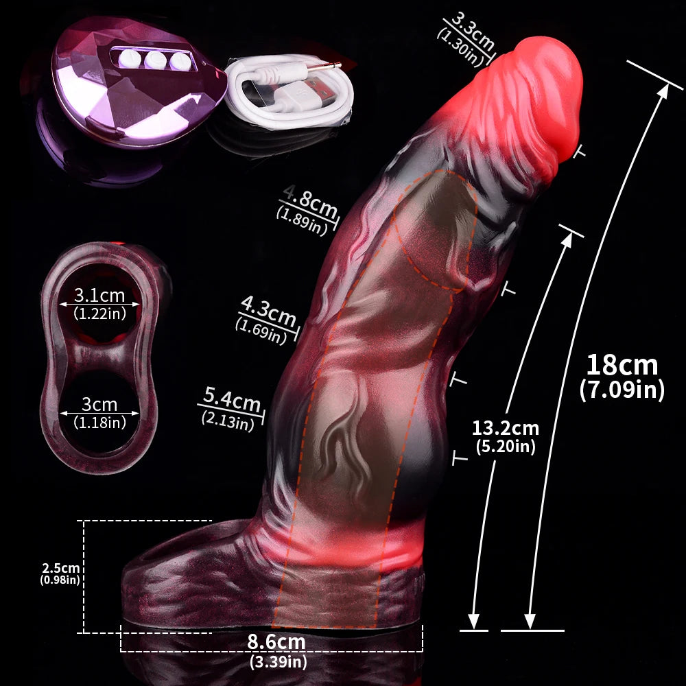 FAAK Remote Control Vibrating Silicone Cock Sleeve 2 Sizes Penis Extender Fantasy Hollow Horse dildo Vibrator Adult Sex Toys