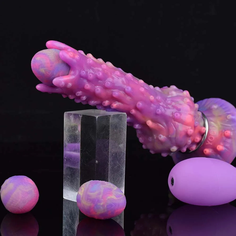 YOCY Inflatable Ovipositor DIY Vaginal Butt Balls Pneumatic Egg Laying Anal Plug Silicone Knot Dildo Female Masturbator Sex Toys