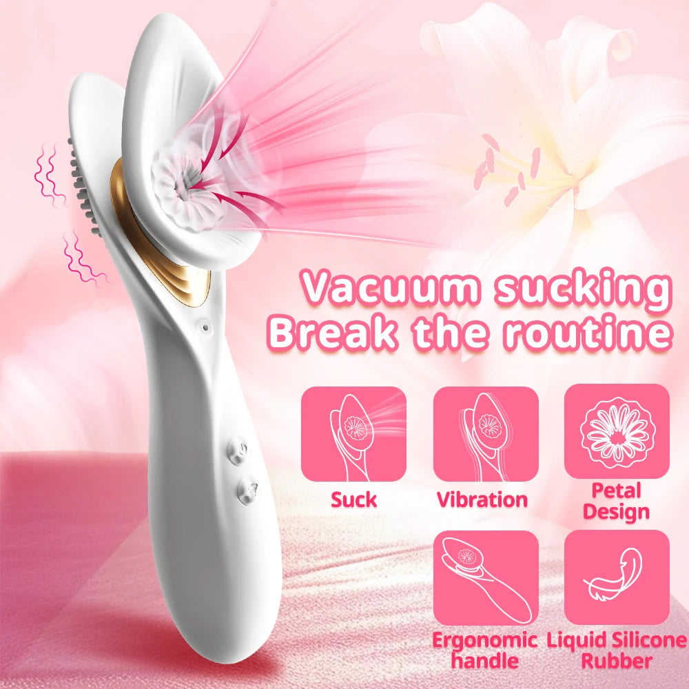 Powerful Oral Sucking Vibrator 2 in 1 Clitoris Nipple Stimualtion Vacuum Sucker Vaginal Orgasm Pleasure Adult Sex Toys for Women