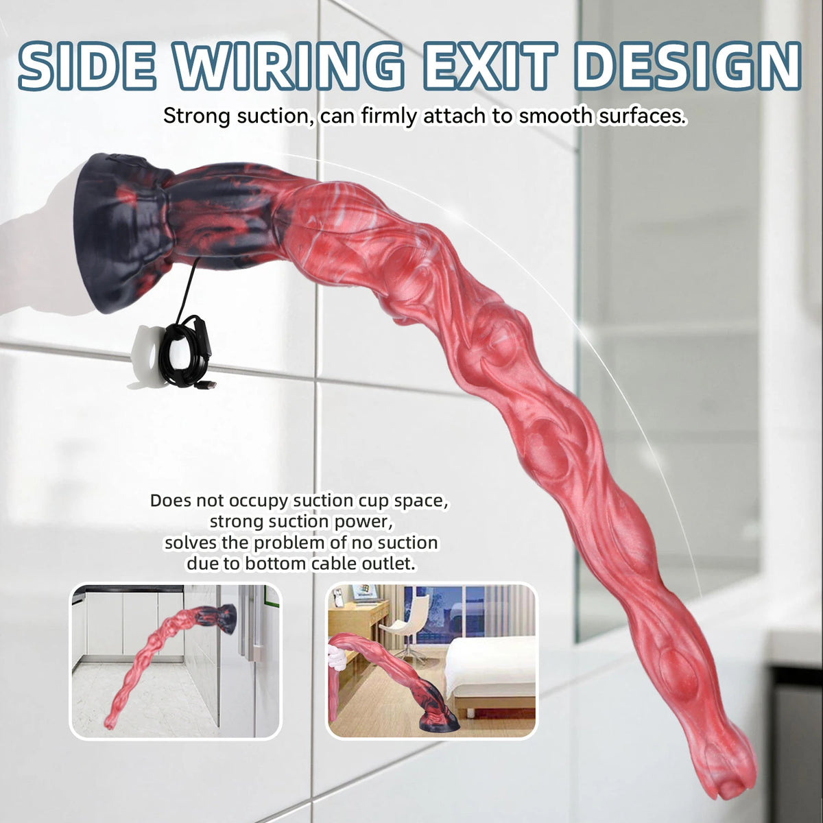 YOCY 24’‘ Knot Anal Whip with 3MP HD endoscope Long Dildo IP68 Waterproof Penis Fantasy Butt Masturbation Silicone Sex Toys