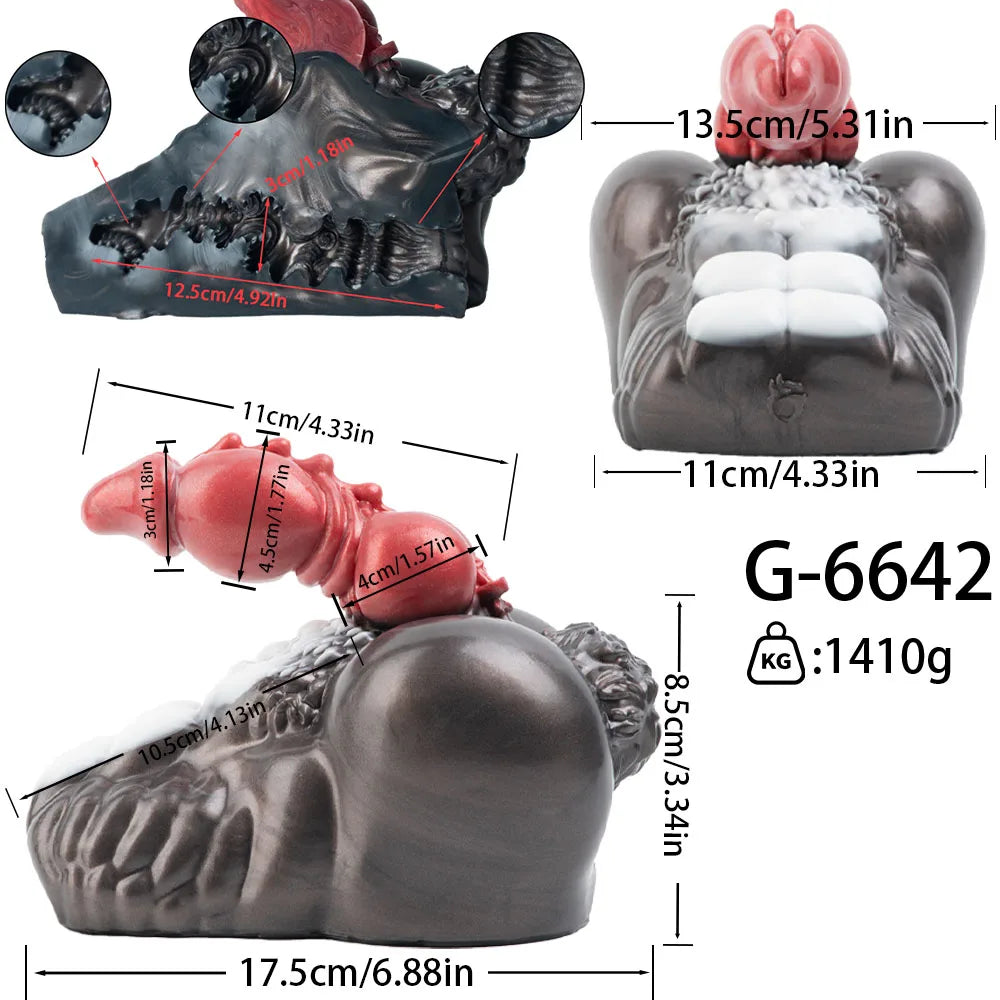 GEEBA Realistic Vagina Anal Male Masturbator Dual Hole Tight Ribbed Internal Structure Onahole Furry Silicone Sex Toys For Men