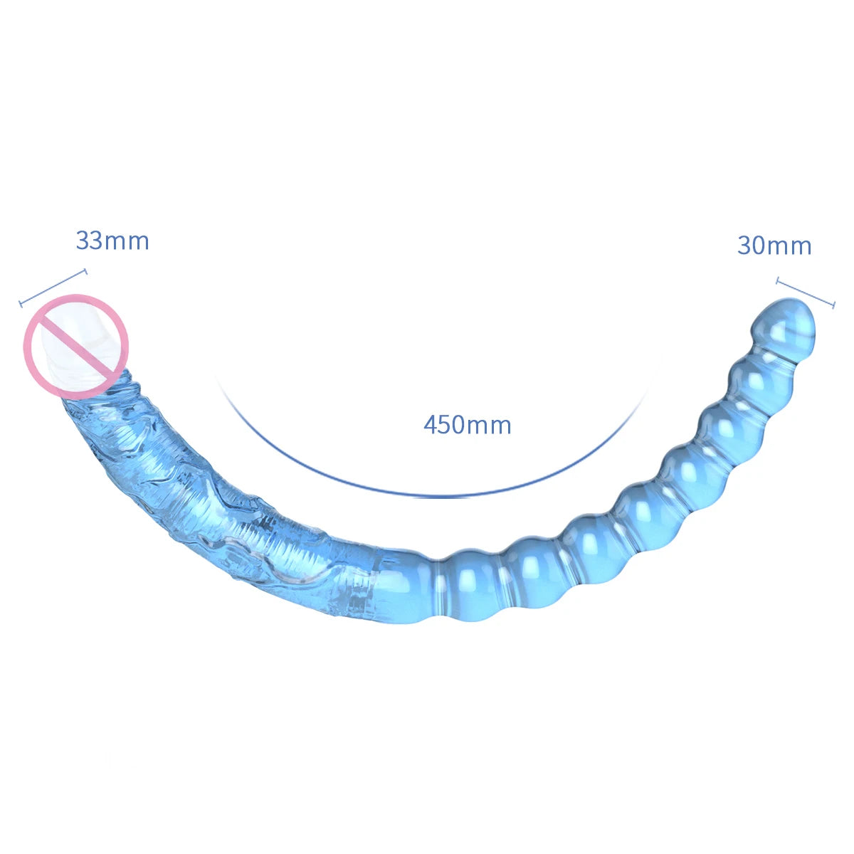 Jelly Blue Dildos Penis U Shape Double Head Dildo Soft Silicone Vagina Anus Massager Anal Plug Gay Adult Sex Toys for Women Men
