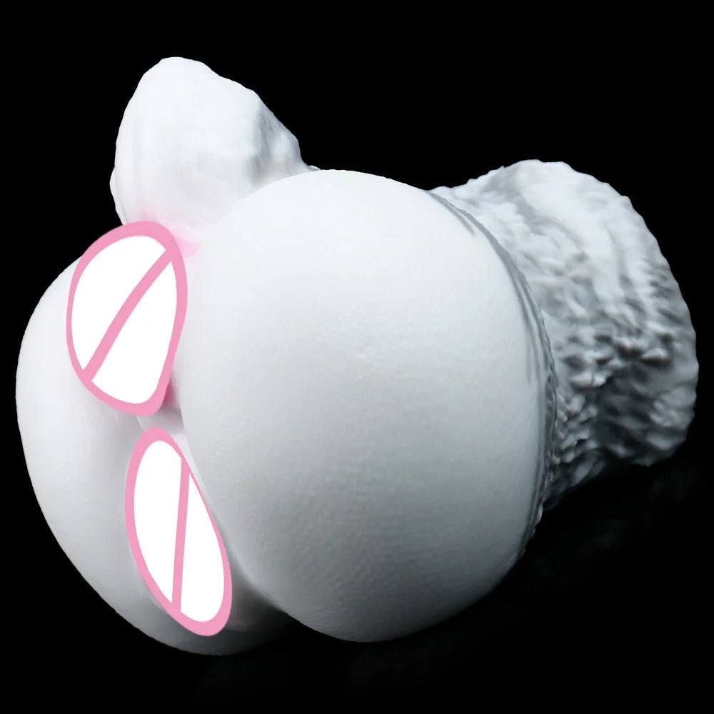 GEEBA Dual Hole Fantasy Monster Male Masturbator Soft Silicone Handheld Male Stroker Pocket Pussy Adult Onahole Adult Sex Toys