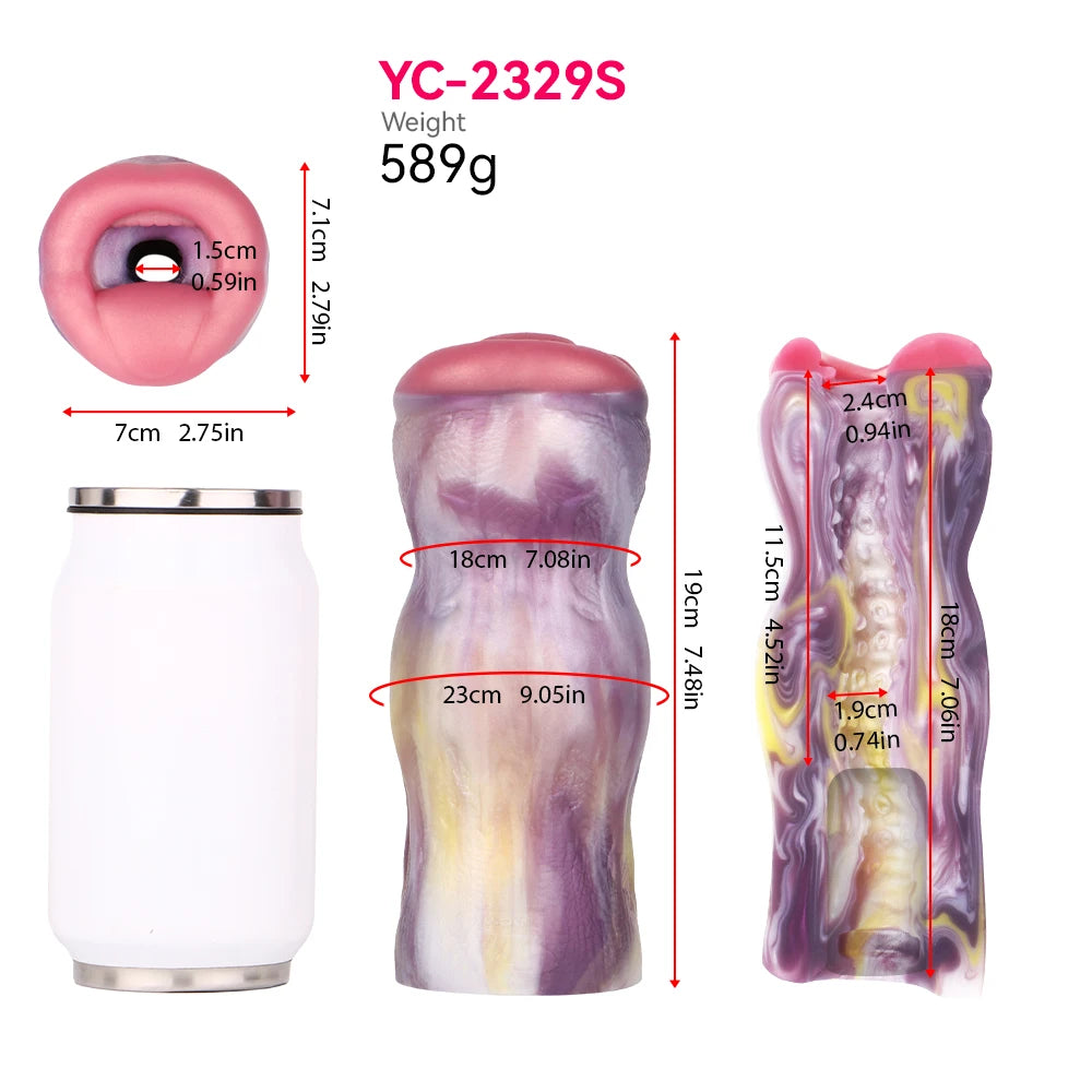 GEEBA Fantasy Silicone Male Masturbator Realistic Vagina Adult Sex Toys with Manual Penis Pump Animal Pocket Pussy Man Stroker