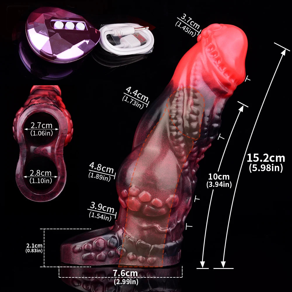 FAAK Remote Control Vibrating Silicone Cock Sleeve 2 Sizes Penis Extender Fantasy Hollow Horse dildo Vibrator Adult Sex Toys