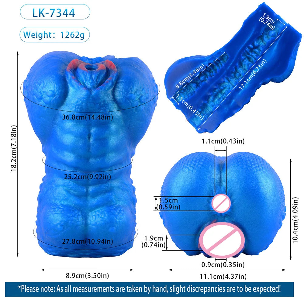 GEEBA Fantasy Monster Dildo 2 in 1 Male Masturbator Futa Dragon Pocket Pussy Onahole Artificial Vagina Anal Plug Sex Toy for Men