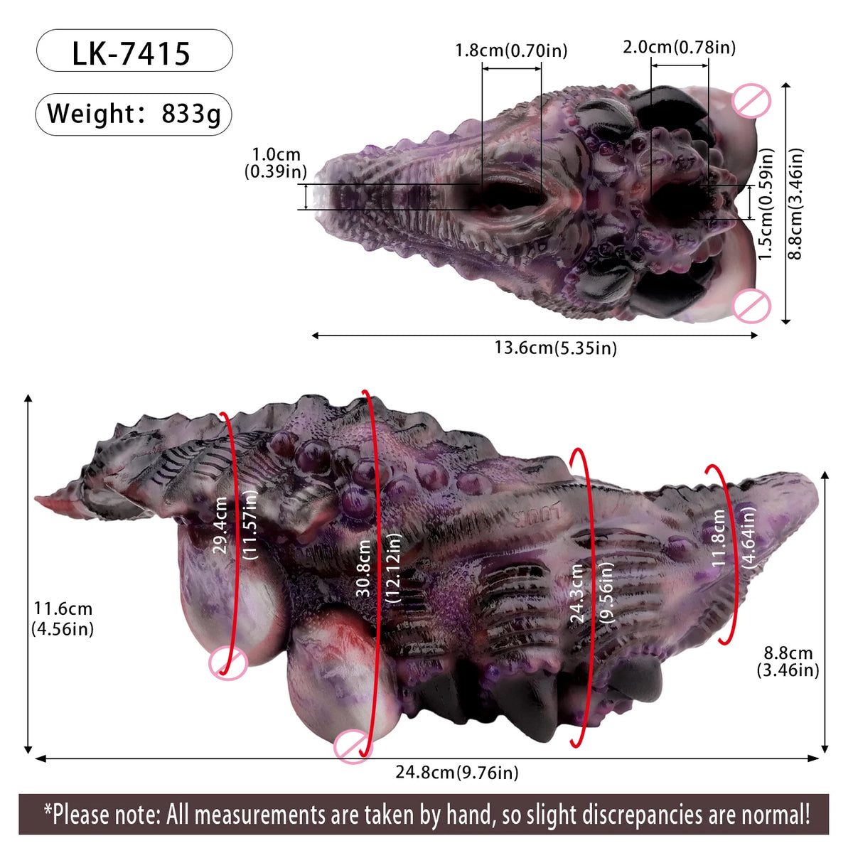 GEEBA Alien Monster Male Masturbator,Soft Silicone Pocket Pussy Onahole,Fantasy Creature Textured Stroker,Adult Sex Toys For Men