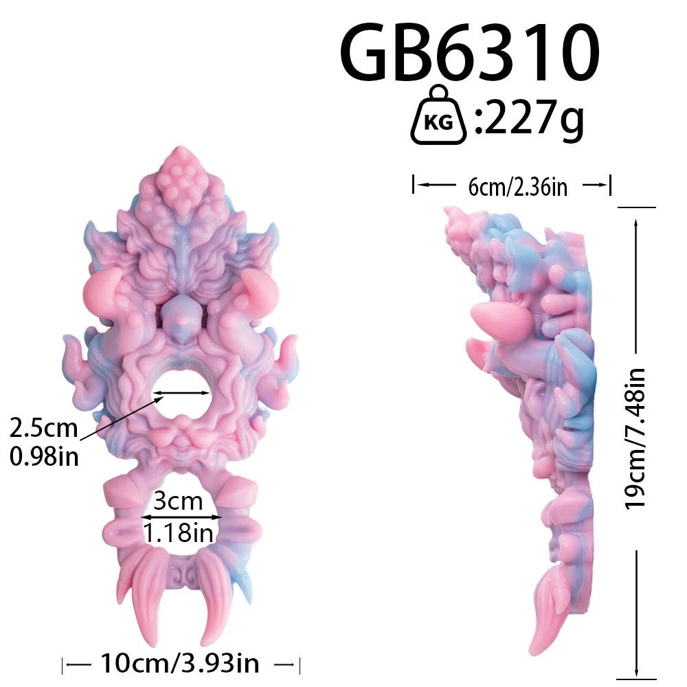 GEEBA Fantasy Multi Eyed Texture Male Masturbator Linked Tail Sex Toys for Men Soft Silicone Pocket Pussy Monster Men's Stroker