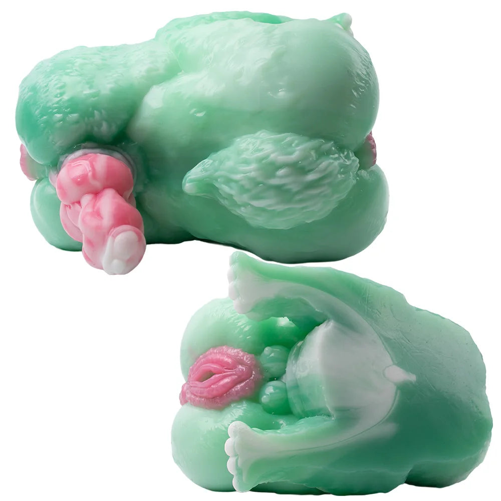 GEEBA Fantasy Monster Silicone Male Masturbator With 3.34in Dildo Dual Hole Pocket Pussy Adult Onahole Realistic Adult Sex Toys