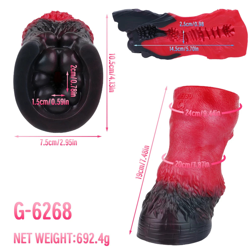 GEEBA Realistic Black Red Monster Male Stroker Cup 현실적인  Textured Demon Scale Vagina Pocket Pussy Adult Onahole Sex Toy for Men