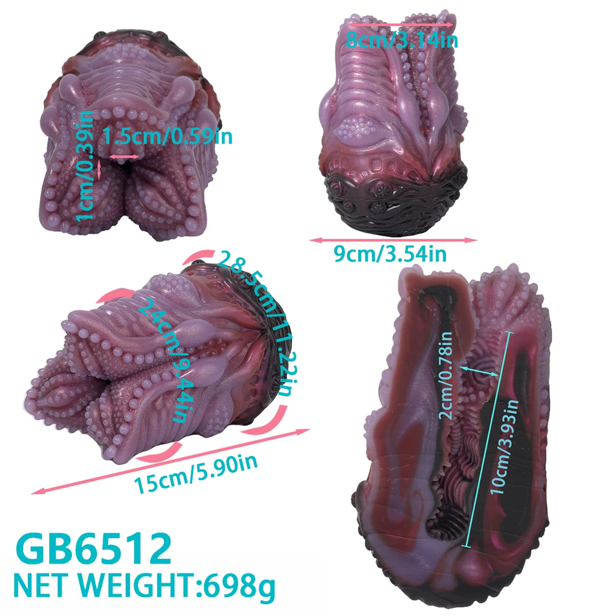 GEEBA Alien Worm Male Masturbator Sci Fi Monster Vagina Sex Toys for Men Soft Silicone Adult Onahole Pocket Pussy Men's Stroker