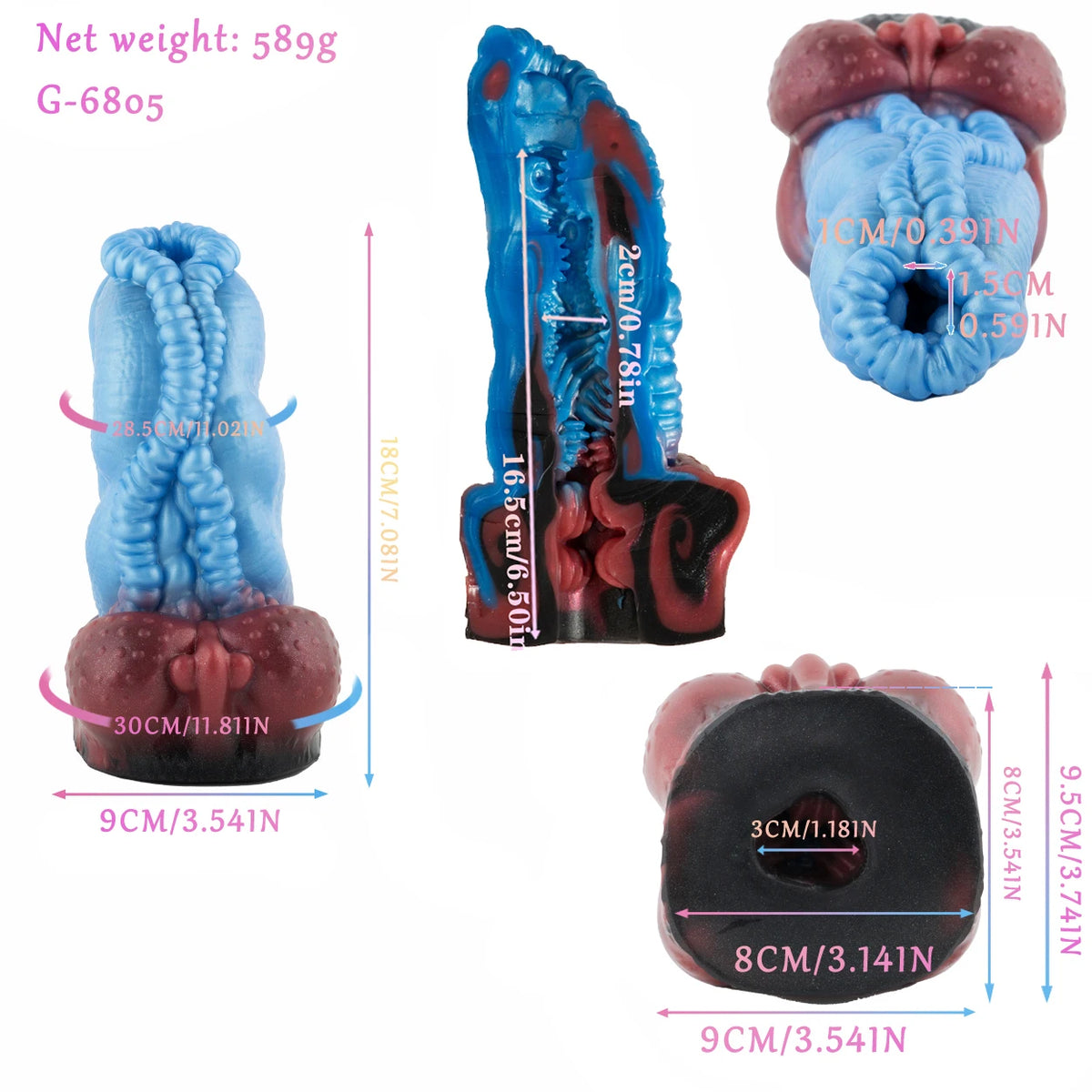 GEEBA Realistic Animal Dick Design Male Masturbator Ultra-Soft Silicone Pocket Pussy Men's Stroker Adult18+ Onahole Sex Products