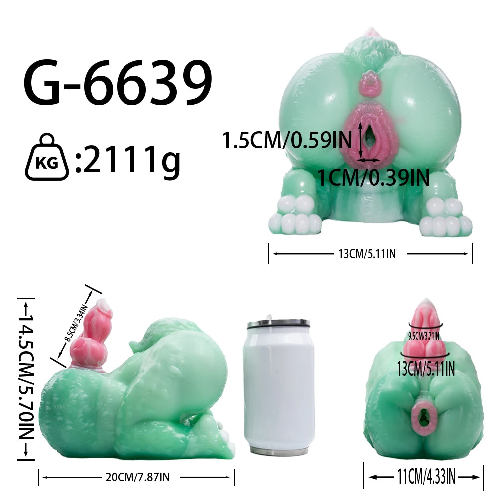 GEEBA Fantasy Monster Silicone Male Masturbator With 3.34in Dildo Dual Hole Pocket Pussy Adult Onahole Realistic Adult Sex Toys