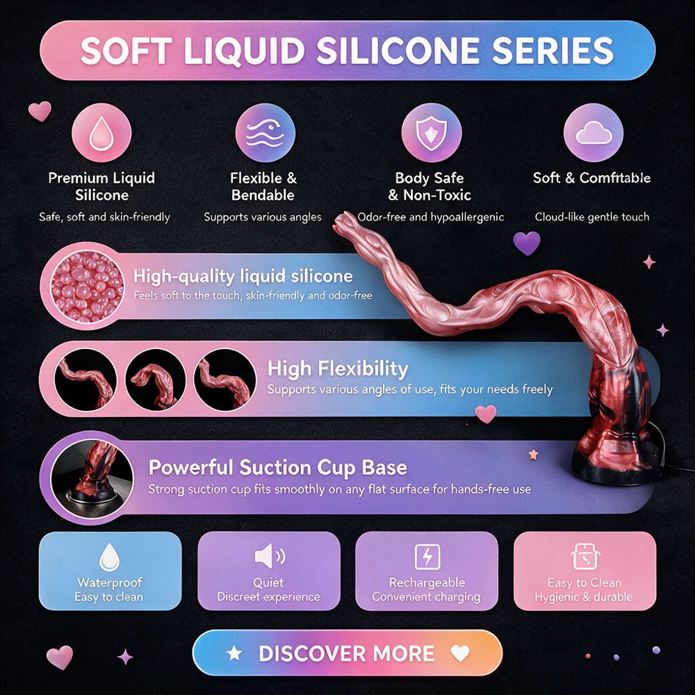 YOCY 24’‘ Knot Anal Whip with 3MP HD endoscope Long Dildo IP68 Waterproof Penis Fantasy Butt Masturbation Silicone Sex Toys