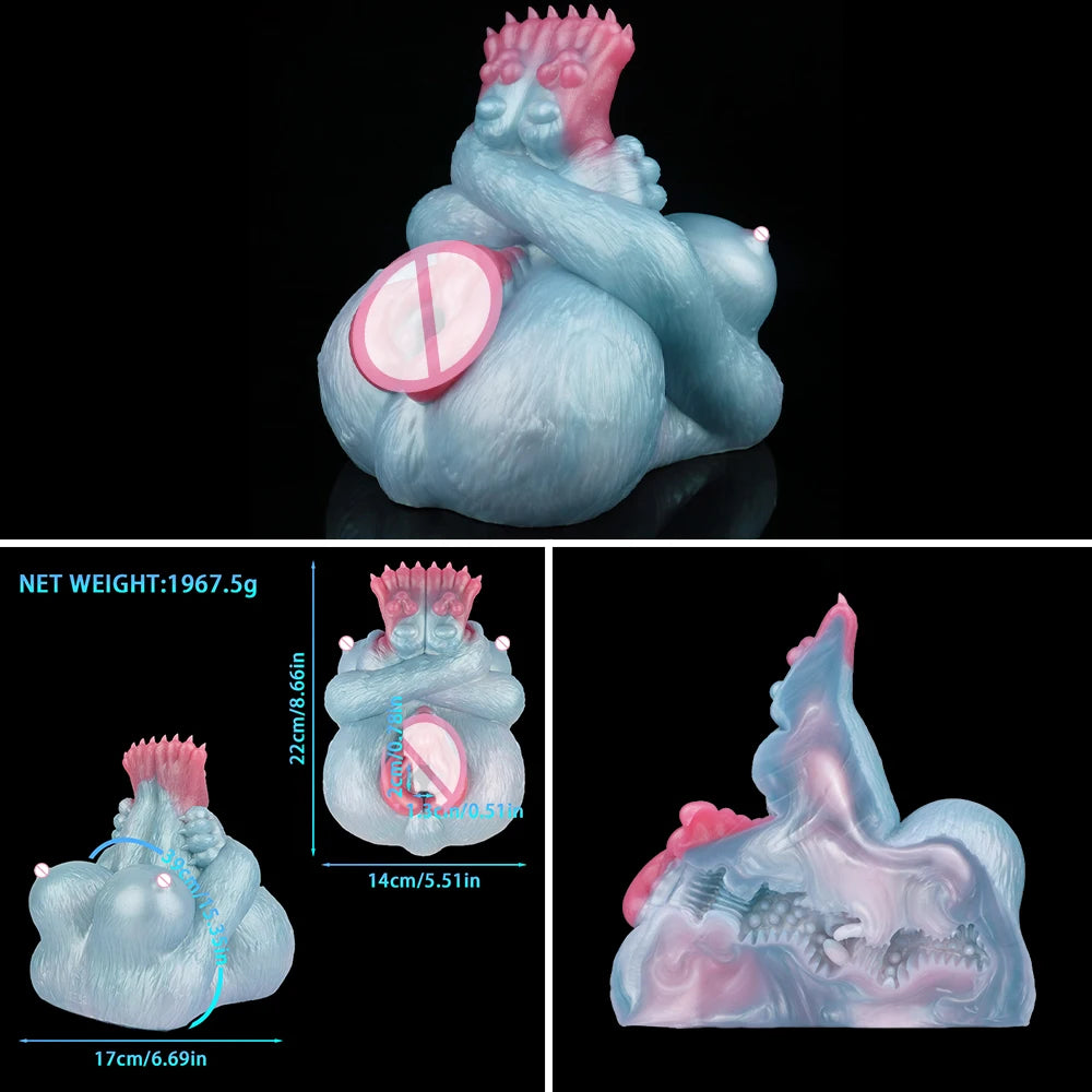 LUUK Realistic Dragon Pussy Sex Toy Men Masturbator Two Channel Silicone Dragon Butt Pussy Stroker For Men Aritificial Vagina