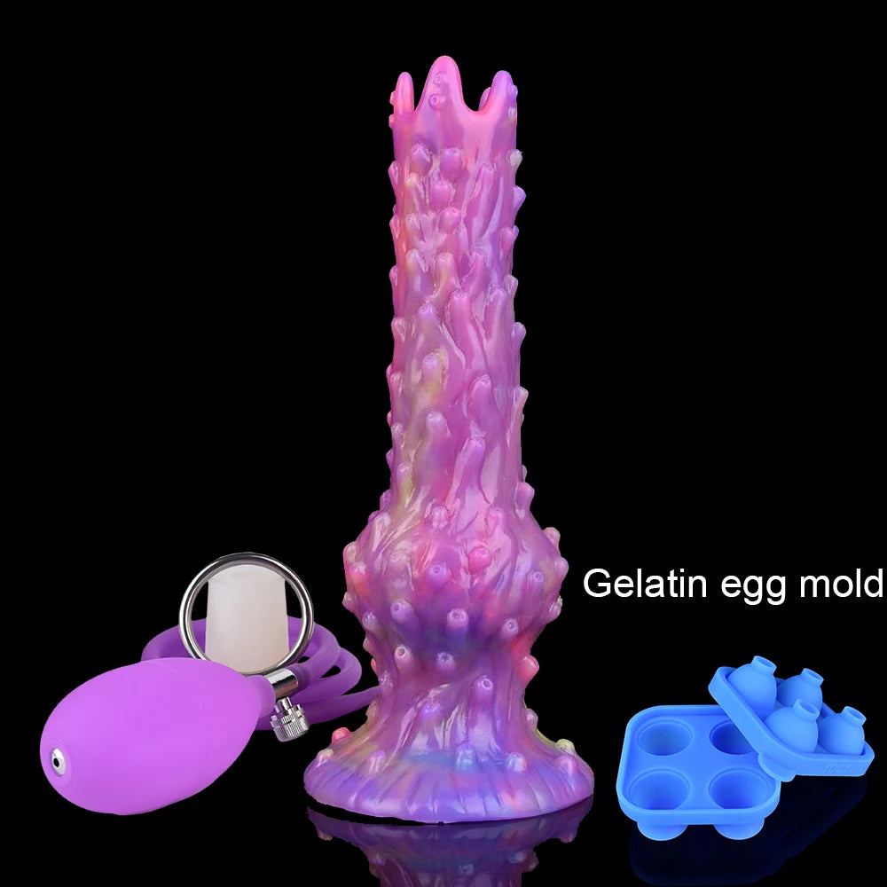 YOCY Inflatable Ovipositor DIY Vaginal Butt Balls Pneumatic Egg Laying Anal Plug Silicone Knot Dildo Female Masturbator Sex Toys