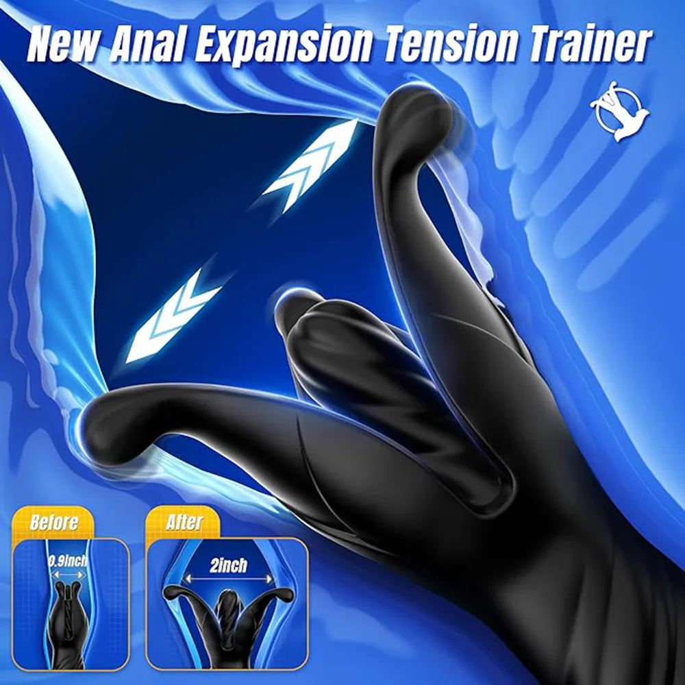 Thrusting Prostate Massager Vibrator Remote Control 9 Tension Shock Flapping Vibrating Anal Butt Plug Sex Toys for Men Women