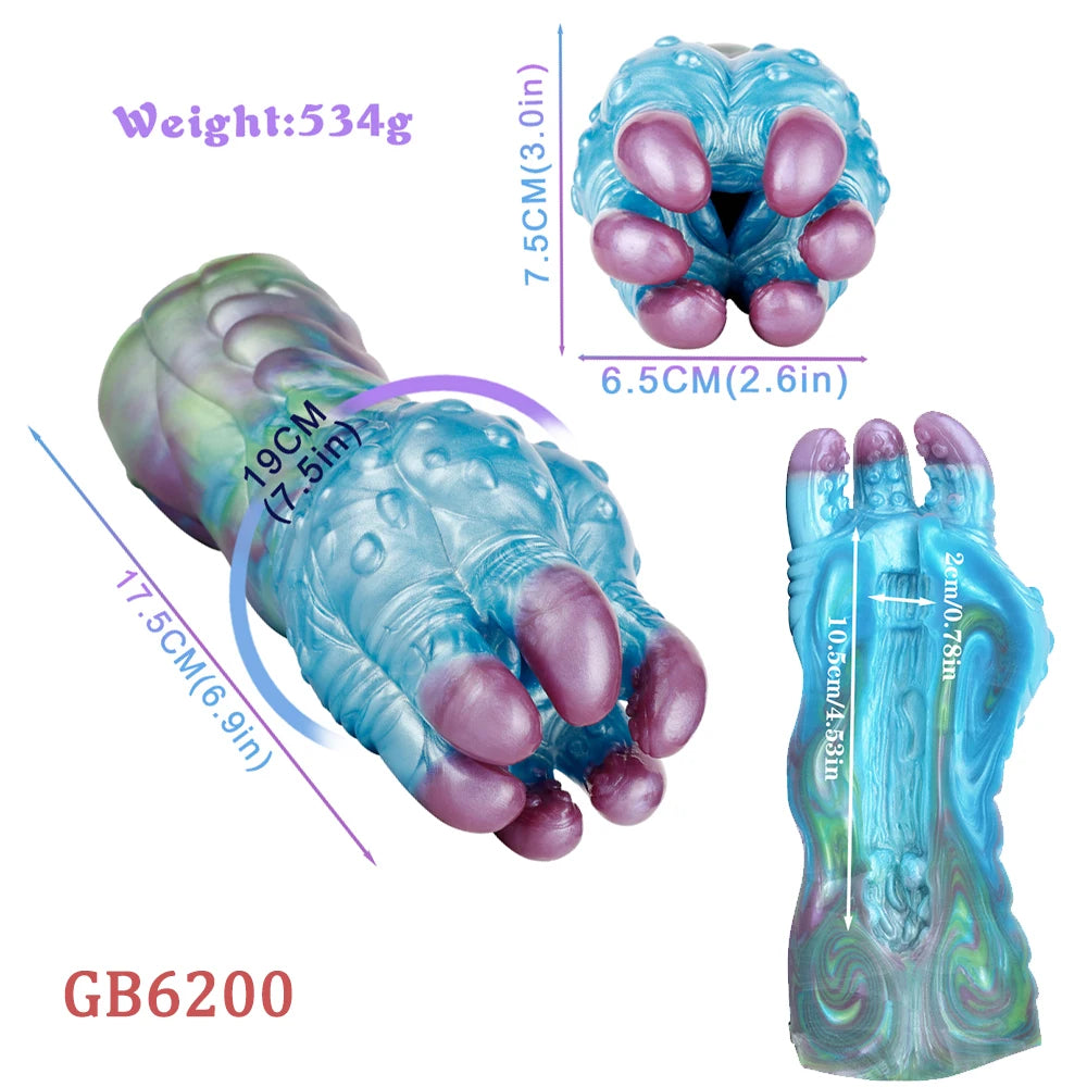 GEEBA 1.16lb Alien Monster Male Masturbator Soft Silicone Pocket Pussy Textured Sleeve Adult Sex Toys for Men Reusable Onahole