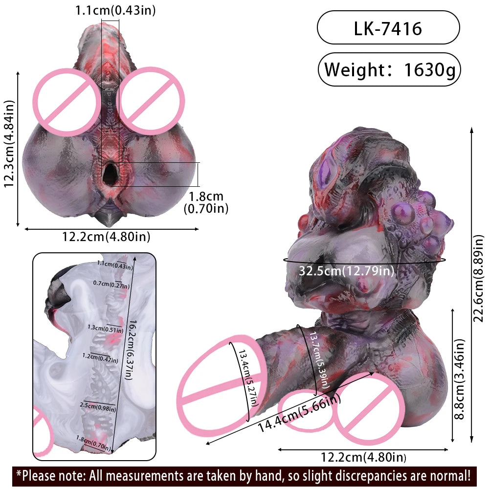 GEEBA Alien Monster Male Masturbator,Soft Silicone Pocket Pussy Onahole,Fantasy Creature Textured Stroker,Adult Sex Toys For Men