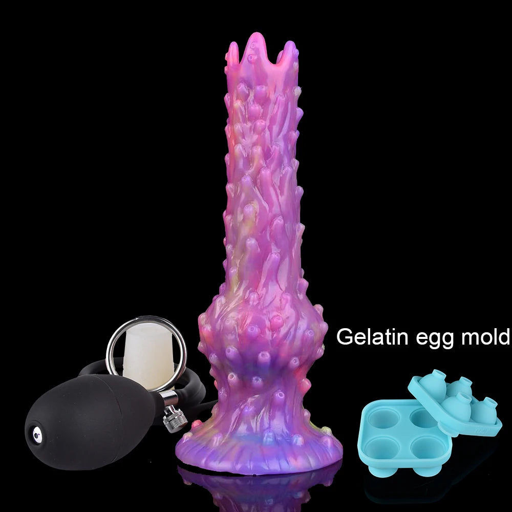 YOCY Inflatable Ovipositor DIY Vaginal Butt Balls Pneumatic Egg Laying Anal Plug Silicone Knot Dildo Female Masturbator Sex Toys