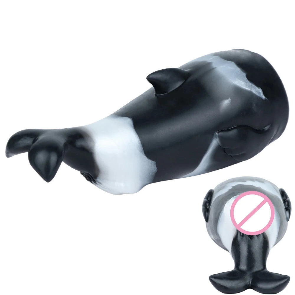GEEBA Fantasy Orca Male Masturbator Sleeve Soft Liquid Silicone Pocket Pussy For Men Adult Onahole Manual Stroker Adult Sex Toys