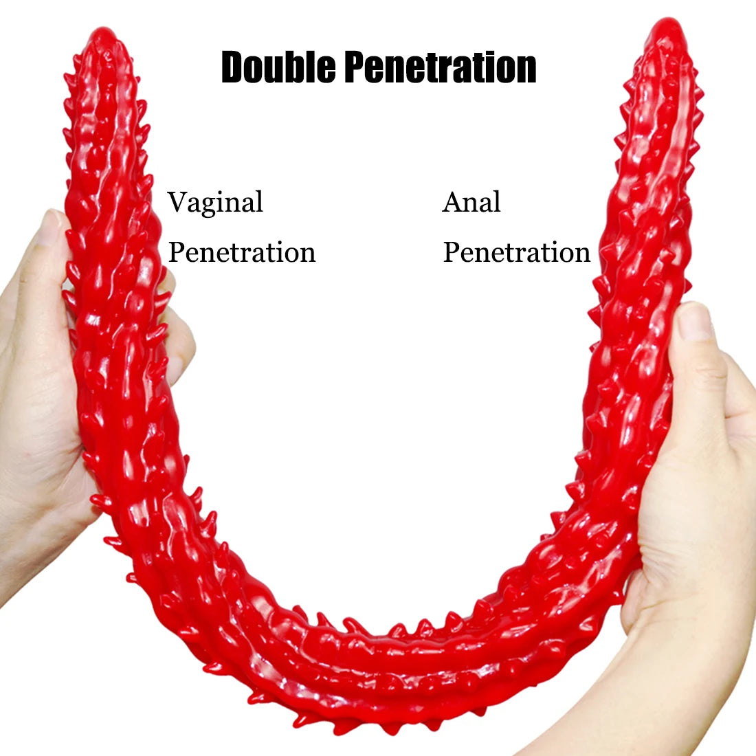 Overlength Double Dildos Stimulate Vagina and Anus Soft Penis Thorns Phallus Anal Plug Long Dick Masturbator Sex Toys for Women