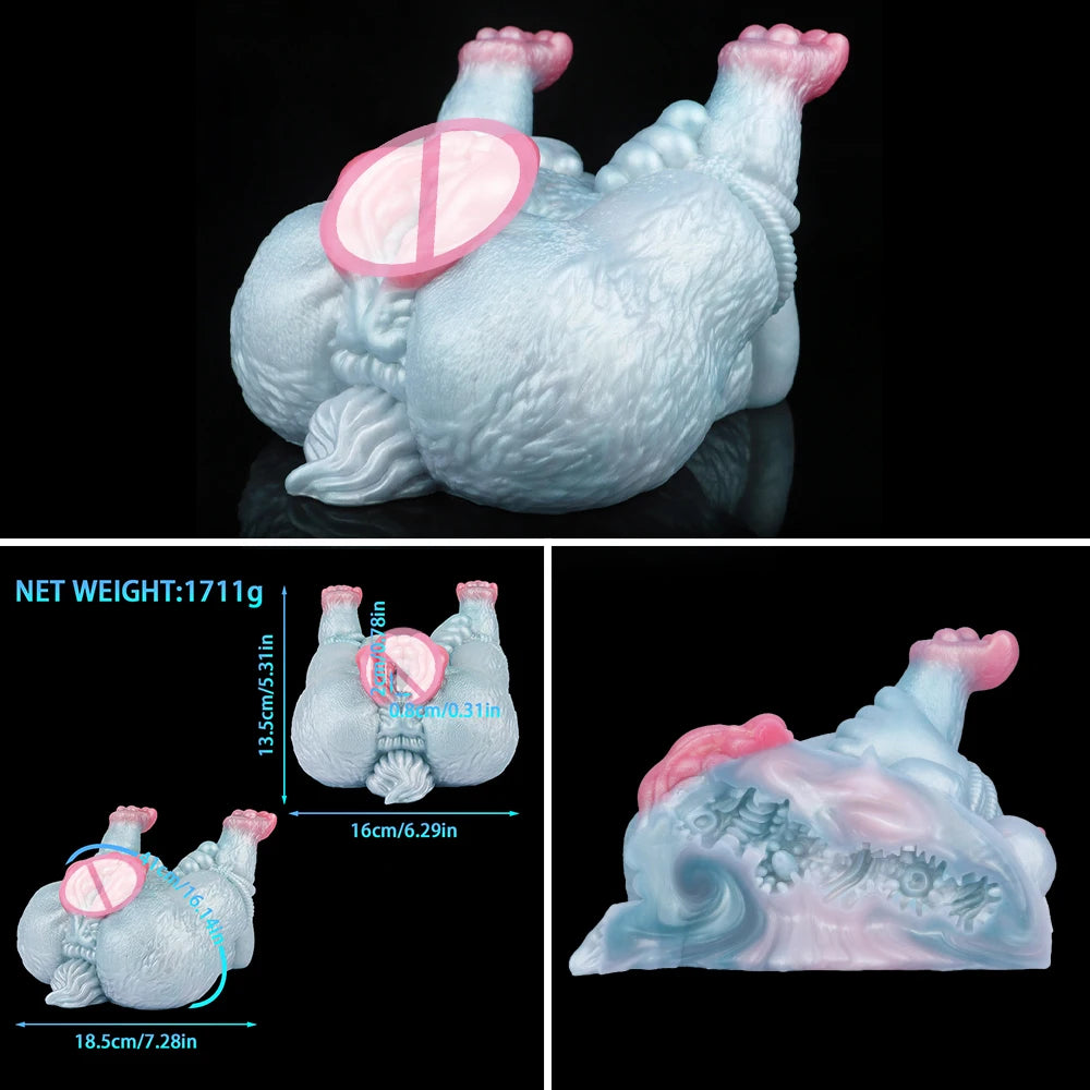 LUUK Realistic Dragon Pussy Sex Toy Men Masturbator Two Channel Silicone Dragon Butt Pussy Stroker For Men Aritificial Vagina