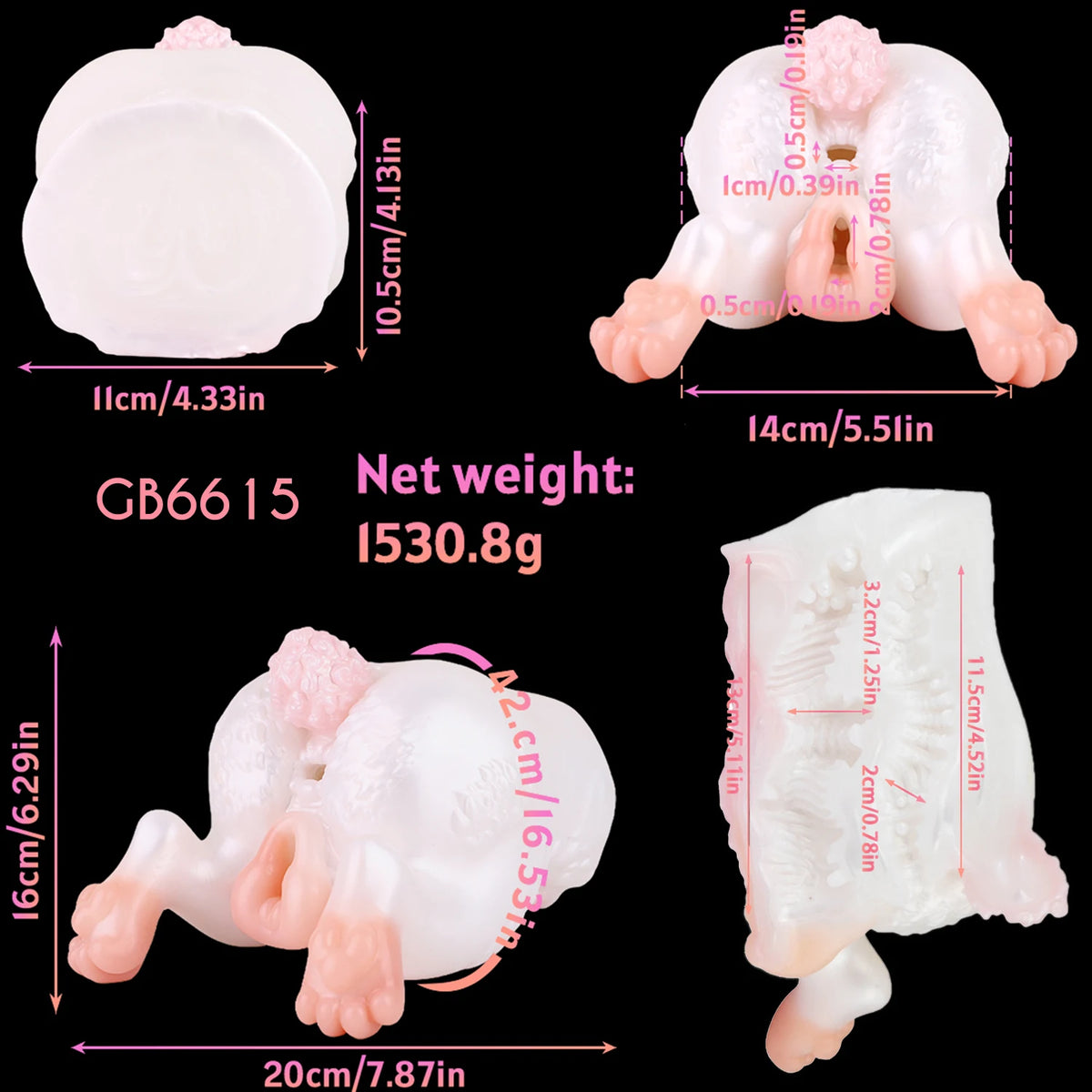GEEBA Fantasy Monster Dildo 2 in 1 Male Masturbator Futa Dragon Pocket Pussy Onahole Artificial Vagina Anal Plug Sex Toy for Men