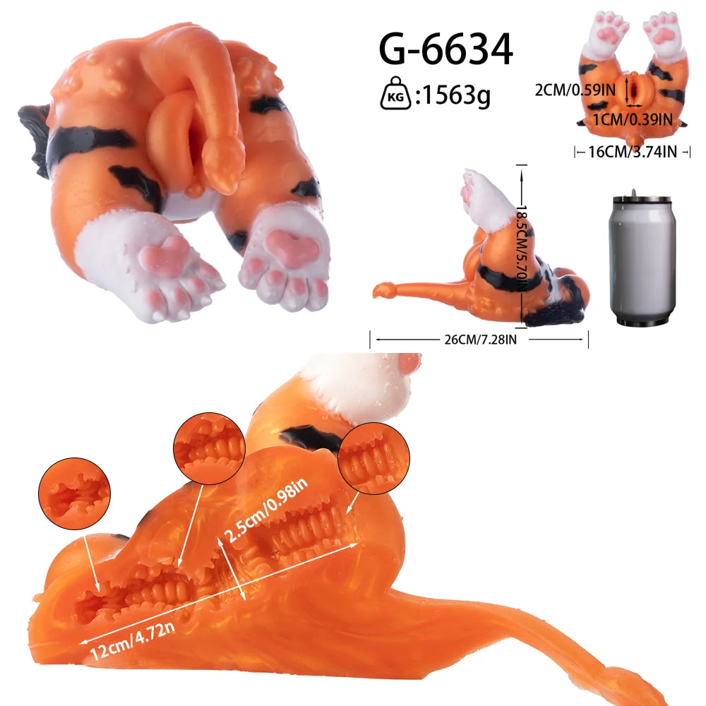 LUUK Animal Big Butt Silicone Male Masturbator with Anal Dildo Realistic Pocket Pussy Soft Penis Stroker Adult Sex Toys for Men