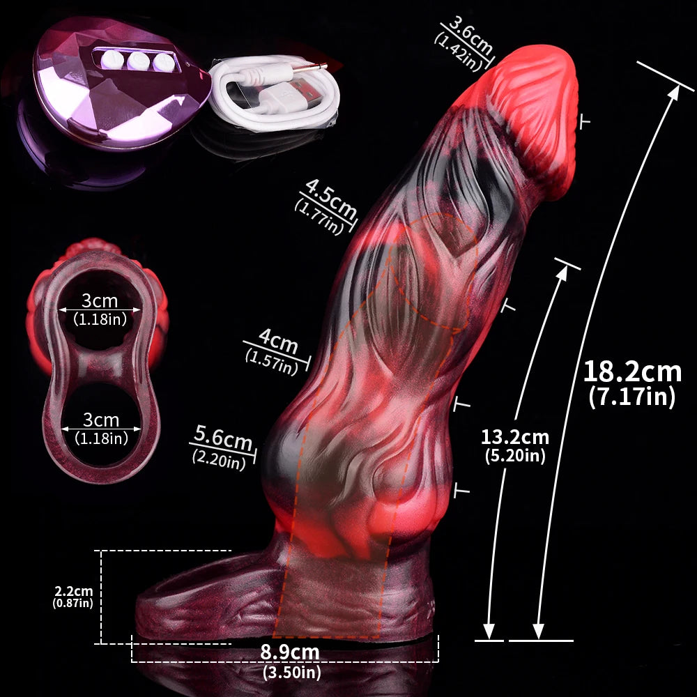 FAAK Remote Control Vibrating Silicone Cock Sleeve 2 Sizes Penis Extender Fantasy Hollow Horse dildo Vibrator Adult Sex Toys