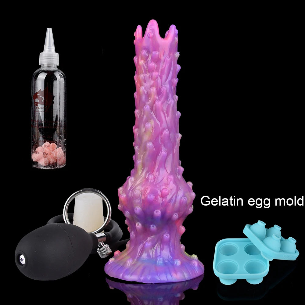 YOCY Inflatable Ovipositor DIY Vaginal Butt Balls Pneumatic Egg Laying Anal Plug Silicone Knot Dildo Female Masturbator Sex Toys