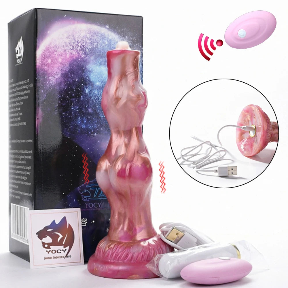 YOCY 8 Inch Vibrator Dildos 10 Modes Vibrators Anal Plug For Women Men Double Knot Dildo Remote Control Dildos Adult Sex Toys