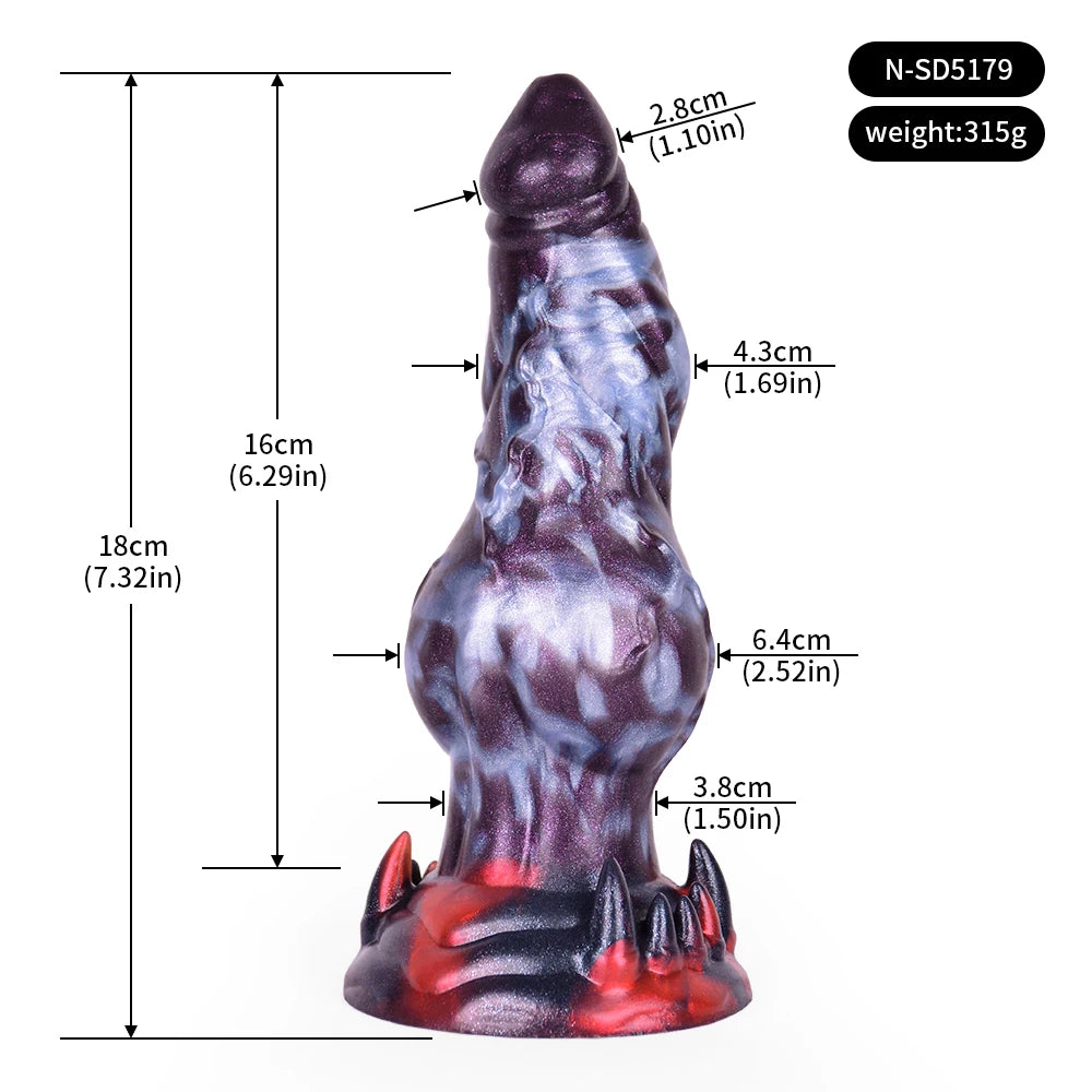 ELKKOST Fantasy Dragon Knot Dildo Silicone Realistic Dog Monster Dildos Anal Sex Toy with Sucker Alien Penis For G Spot Prostate