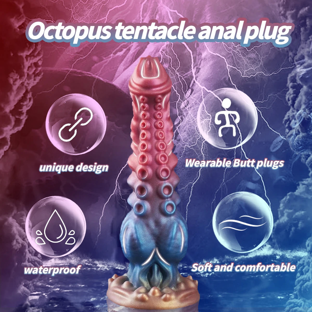 S/M/L Tentacle Anal Dildo Thick Silicone Monster Dildo Huge Penis Fake Dick Alien Dildo With Suction Cup Sex Toys For Women Men