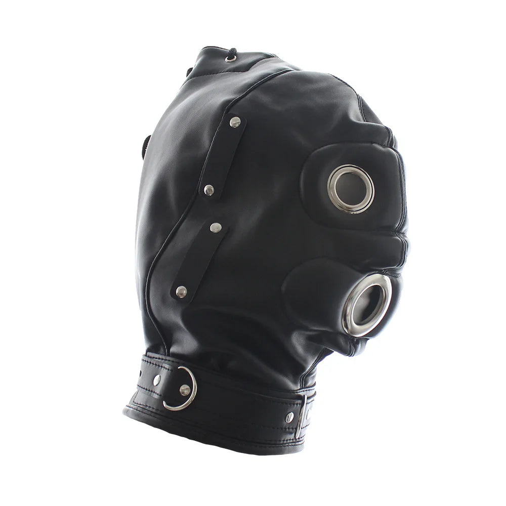 Dildo Mouth Gag Hood Headgear BDSM Woman Mouth Ball Bondage Gear Hood Toys Adult SM Slave Sex Games Female Mask Detachable Toys
