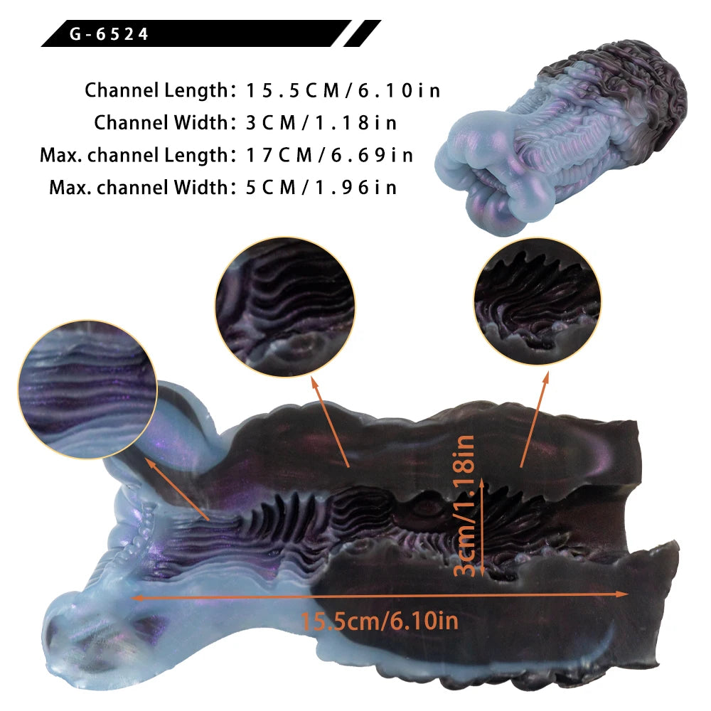 SMMQ Monster Alien Masturbator Single Channel Masturbation Cup Male Prostate Stimulation Realistic Pocket Pussy Soft Sex Toy