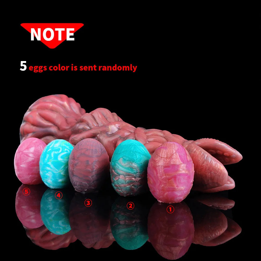 YOCY Silicone Ovipositor Dildo Colorful Lay Eggs Fantasy Anal Plug Vaginal Anus Stimulator Sex Toy For Women Men