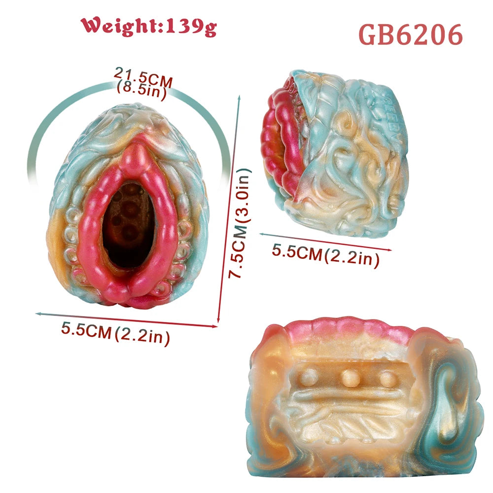 GEEBA Small Realistic Vagina Male Masturbator Silicone Men's Penis Trainer Pocket Pussy Stroker For Men Adult Sex Toys Supplies
