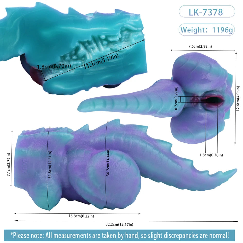 GEEBA Dual Hole Fantasy Monster Male Masturbator Soft Silicone Handheld Male Stroker Pocket Pussy Adult Onahole Adult Sex Toys