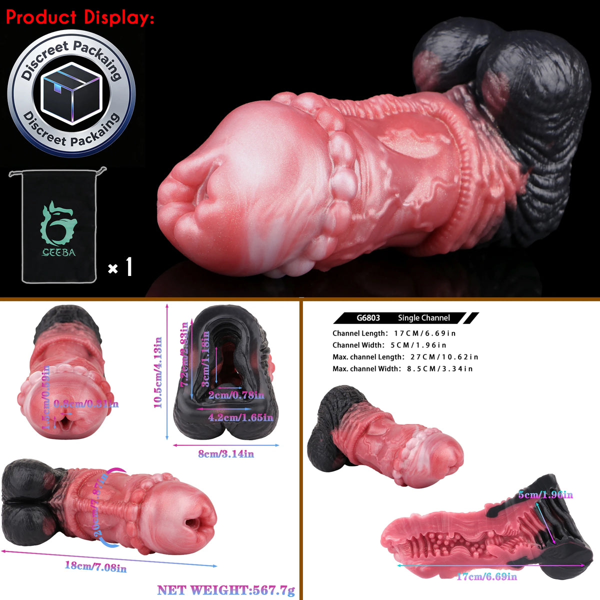 SHAZ Tiger Tongue Dildo Male Masturbator Cock Sleeve Stroker Pocket Pussy Animal Onahole Penis Massage Fantasy Sex Toys For Men