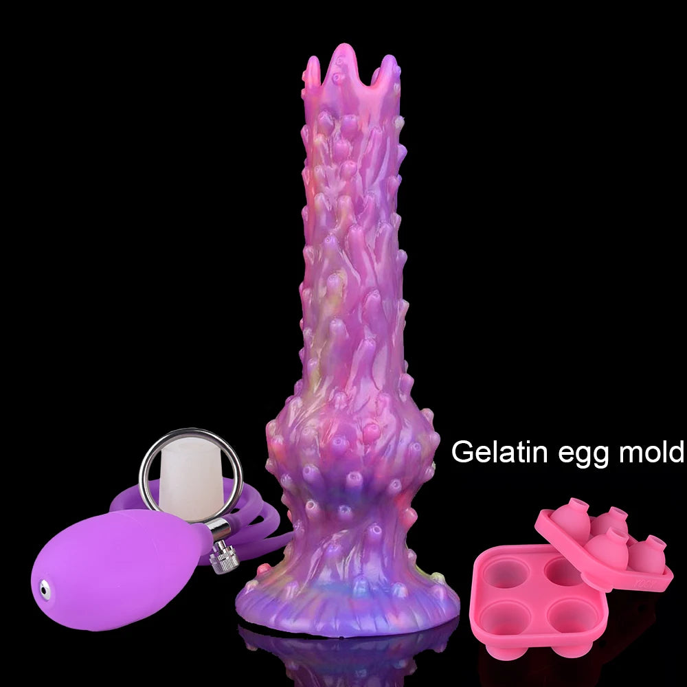 YOCY Inflatable Ovipositor DIY Vaginal Butt Balls Pneumatic Egg Laying Anal Plug Silicone Knot Dildo Female Masturbator Sex Toys
