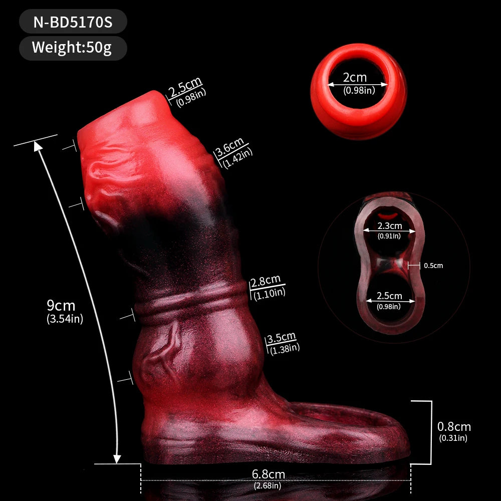 FAAK Remote Control Vibrating Silicone Cock Sleeve 2 Sizes Penis Extender Fantasy Hollow Horse dildo Vibrator Adult Sex Toys