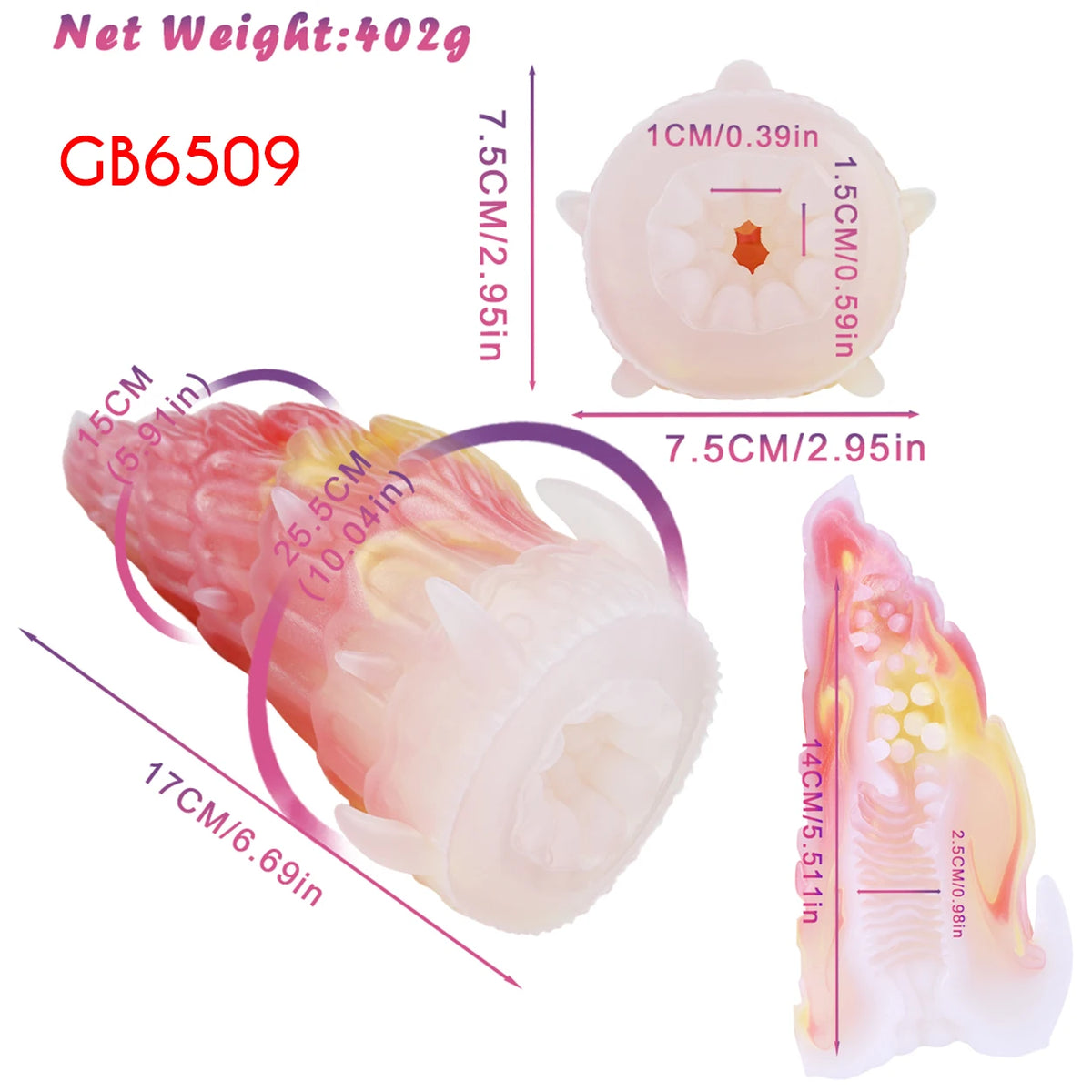 GEEBA Alien Worm Male Masturbator Sci Fi Monster Vagina Sex Toys for Men Soft Silicone Adult Onahole Pocket Pussy Men's Stroker
